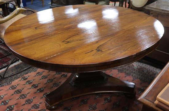 A Rosewood breakfast table W.133cm